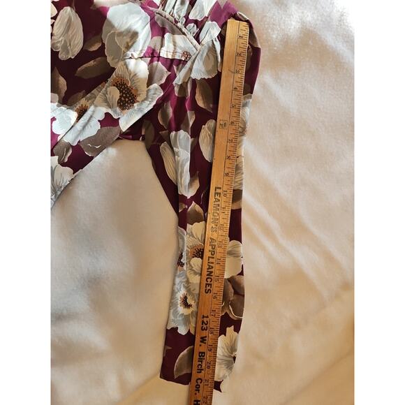 VTG Carol Anderson Dress Women's Sz 3/4 Red Floral A Line w/Shldr Pads & Pockets - Picture 10 of 13